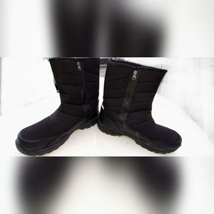 SILENTCARE Mens Mid-Calf Snow Boots Fur Warm Waterproof Slip On Outdoor athletic